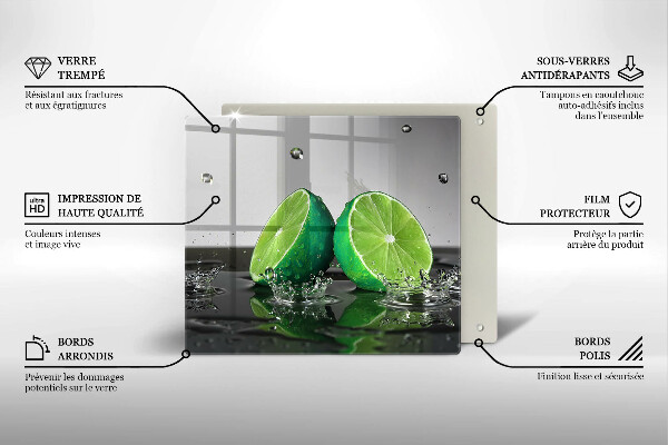 Kryt na indukčnú dosku Šťavnaté limetky a voda