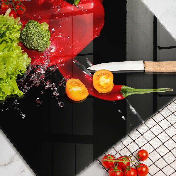 Sklo za varnú dosku Červená paprika vo vode