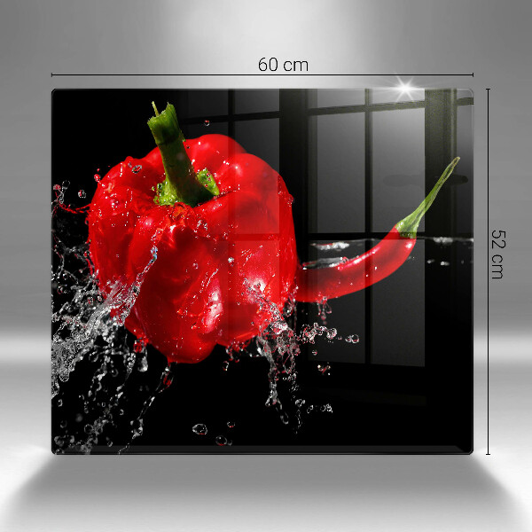 Sklo za varnú dosku Červená paprika vo vode
