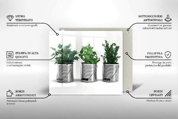 Kryt na indukčnú dosku Črepníky s bylinkami
