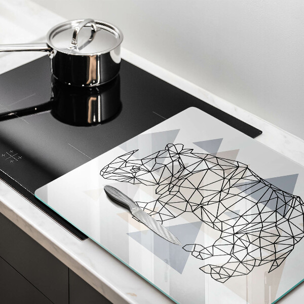 Sklo za varnú dosku Line art nosorožca