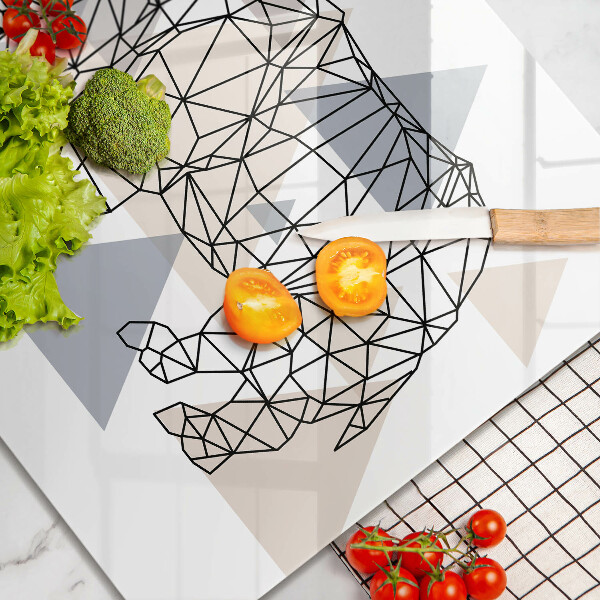 Sklo za varnú dosku Line art nosorožca