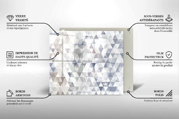 Sklo za varnú dosku Vzor trojuholníkov