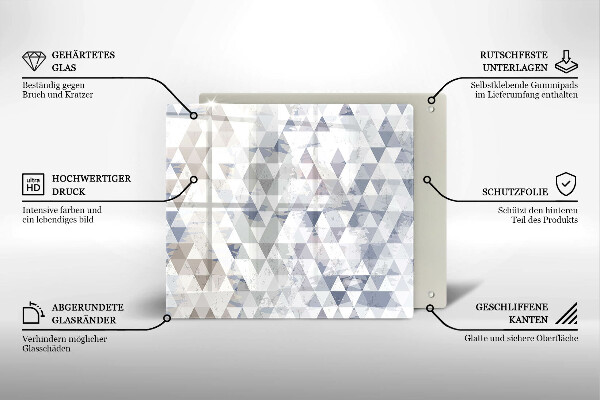 Sklo za varnú dosku Vzor trojuholníkov