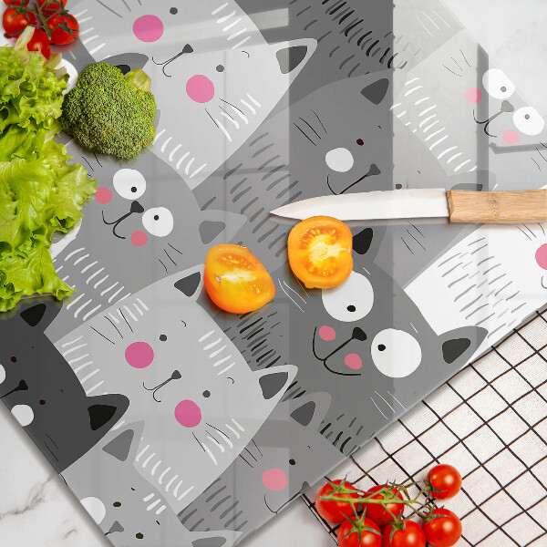 Kalené sklo za sporák Ilustrácie mačky