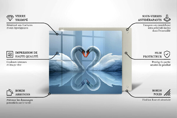 Sklo za varnú dosku Dve labutie srdcia