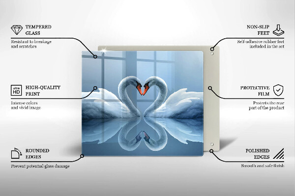 Sklo za varnú dosku Dve labutie srdcia