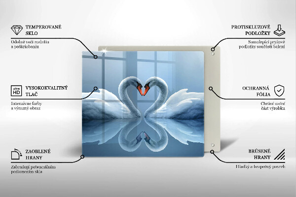 Sklo za varnú dosku Dve labutie srdcia