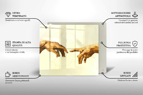 Kryt na indukčnú dosku Stvorenie Adamových rúk