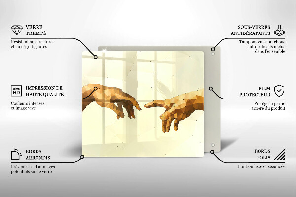 Kryt na indukčnú dosku Stvorenie Adamových rúk