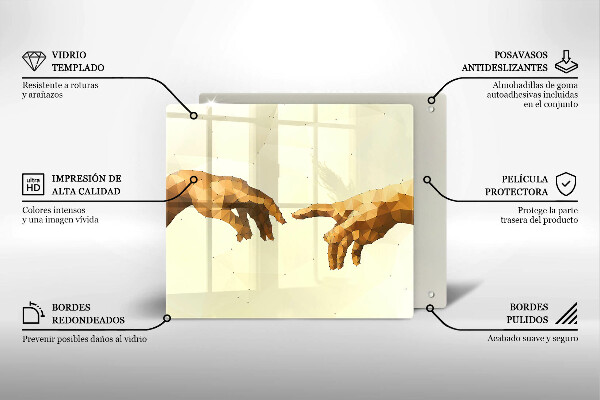 Kryt na indukčnú dosku Stvorenie Adamových rúk