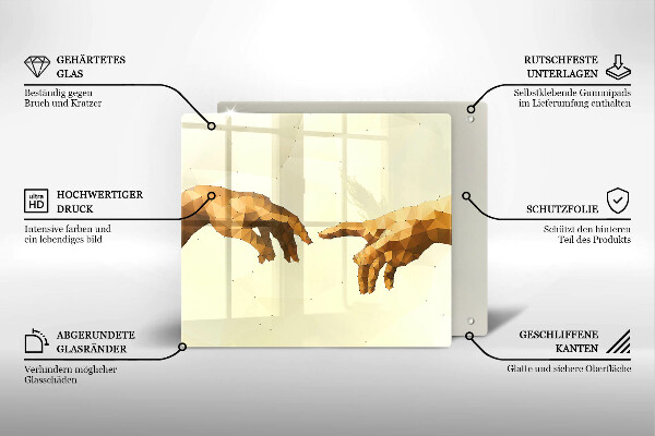 Kryt na indukčnú dosku Stvorenie Adamových rúk