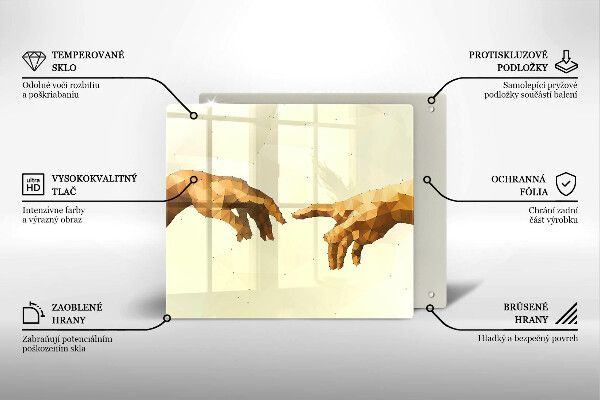 Kryt na indukčnú dosku Stvorenie Adamových rúk