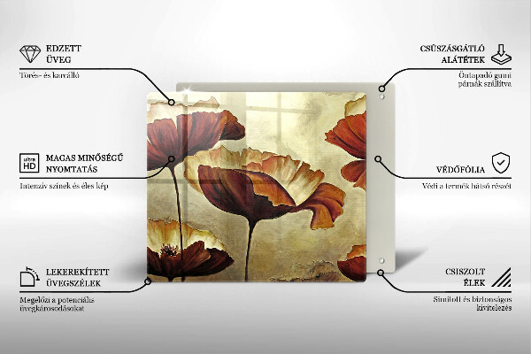 Kryt na indukčnú dosku Maľované boho kvety