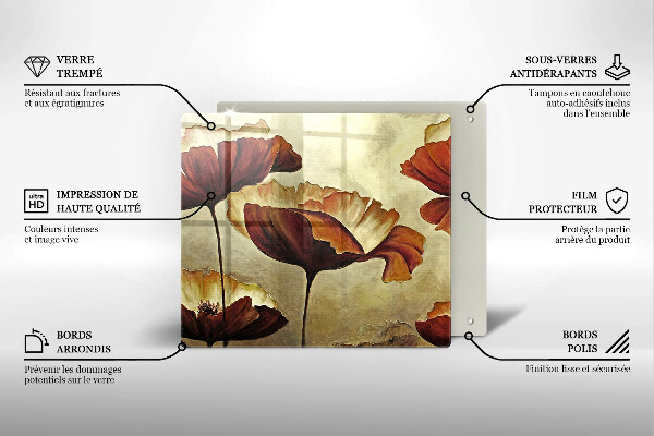 Kryt na indukčnú dosku Maľované boho kvety