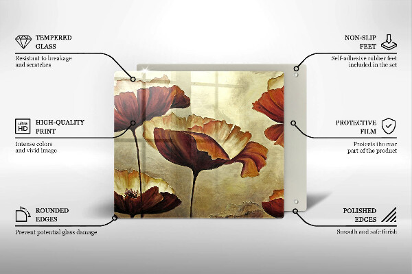 Kryt na indukčnú dosku Maľované boho kvety