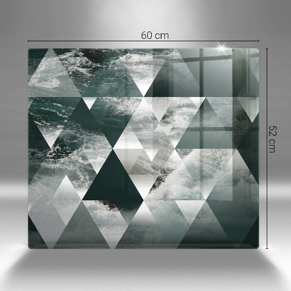 Kalené sklo za sporák Trojuholníky a voda