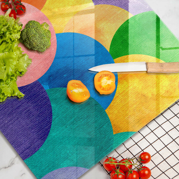 Kalené sklo za sporák Farebné kruhy