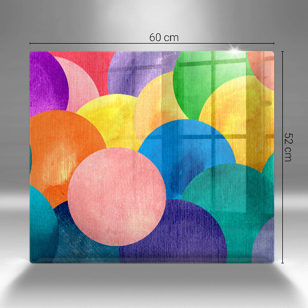 Kalené sklo za sporák Farebné kruhy