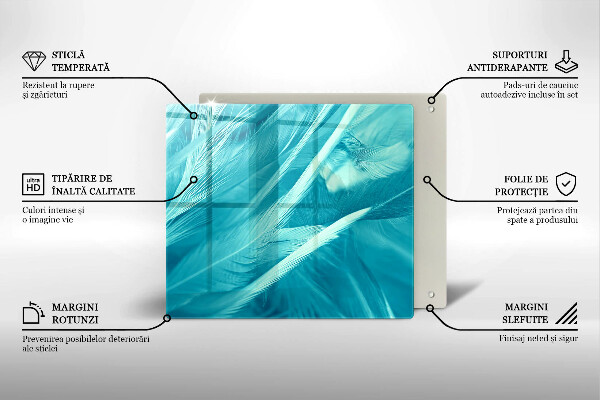 Kalené sklo za sporák Jemné perie