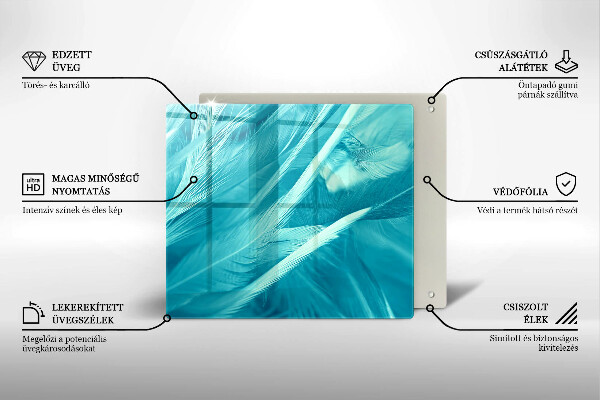 Kalené sklo za sporák Jemné perie