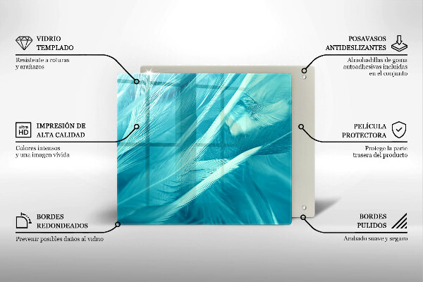 Kalené sklo za sporák Jemné perie