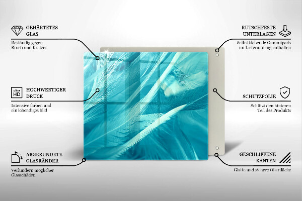 Kalené sklo za sporák Jemné perie