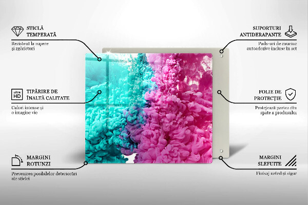 Krycia doska na sporák Tyrkysovo-ružový dym