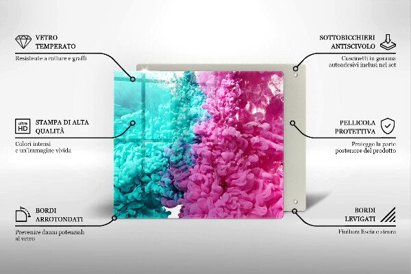Krycia doska na sporák Tyrkysovo-ružový dym