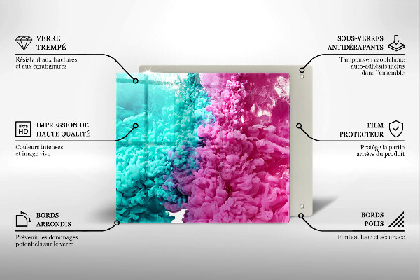 Krycia doska na sporák Tyrkysovo-ružový dym