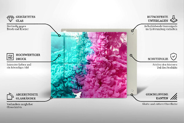 Krycia doska na sporák Tyrkysovo-ružový dym