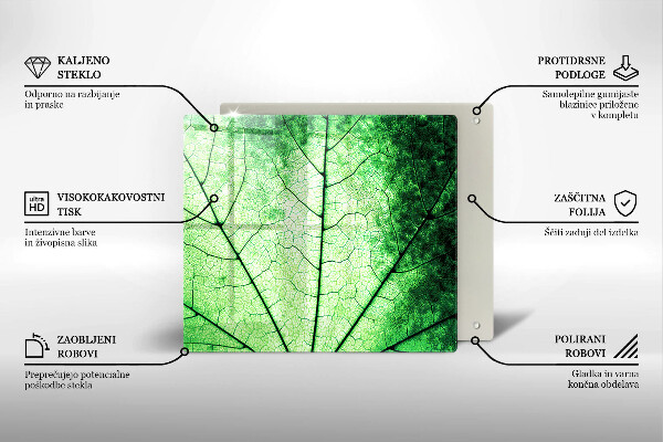 Sklo za varnú dosku Ozdobný žilový list