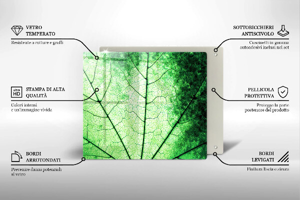 Sklo za varnú dosku Ozdobný žilový list