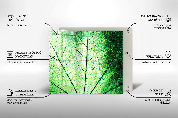 Sklo za varnú dosku Ozdobný žilový list