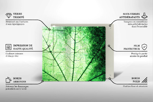 Sklo za varnú dosku Ozdobný žilový list