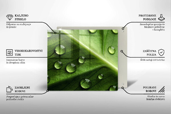 Sklo za varnú dosku Príroda rosa a list