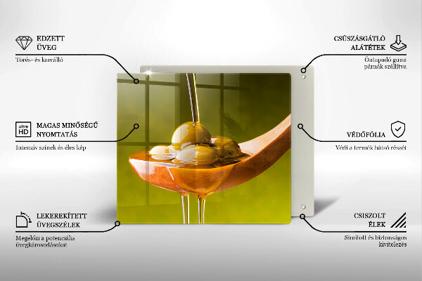 Sklo za varnú dosku Olivový olej a olivy