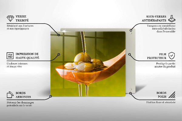 Sklo za varnú dosku Olivový olej a olivy