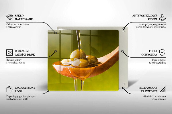 Sklo za varnú dosku Olivový olej a olivy