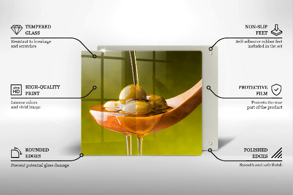 Sklo za varnú dosku Olivový olej a olivy