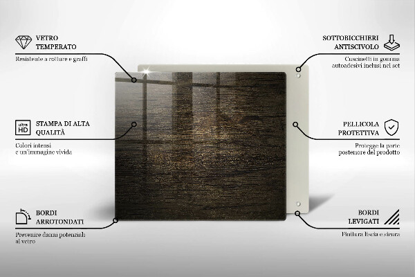 Sklo za varnú dosku Textúra drevenej kôry