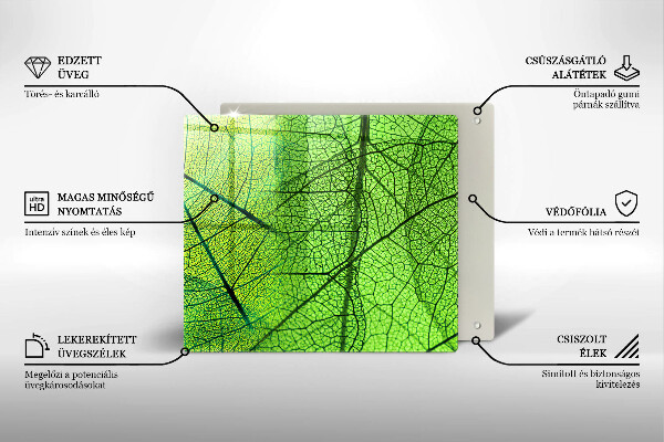 Kryt na indukčnú dosku Prírodné žilky listov