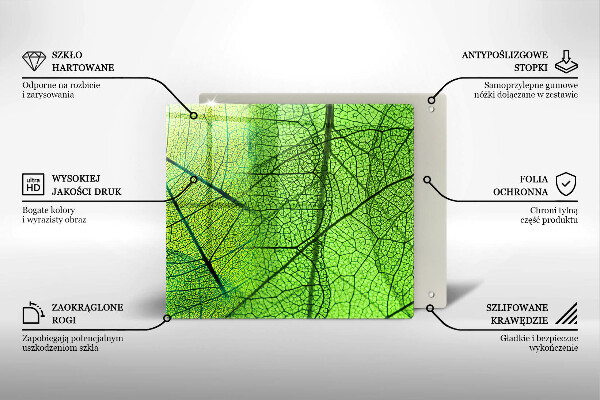 Kryt na indukčnú dosku Prírodné žilky listov