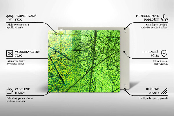 Kryt na indukčnú dosku Prírodné žilky listov