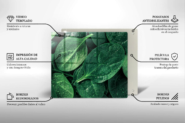 Kryt na indukčnú dosku Listy bazalky