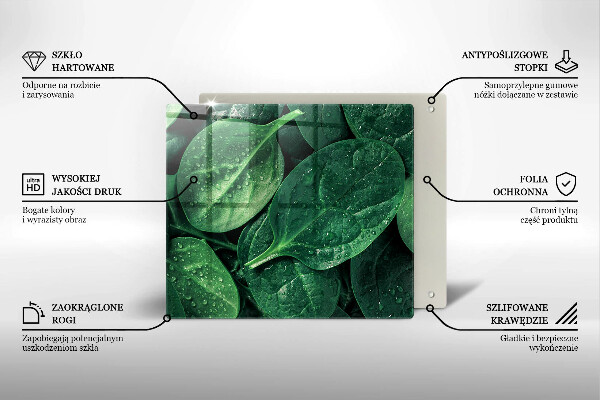 Kryt na indukčnú dosku Listy bazalky