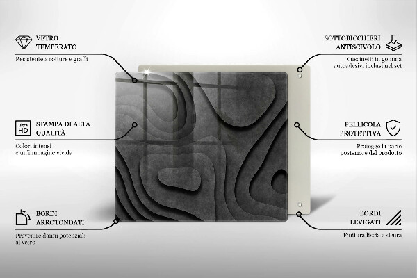 Kryt na indukčnú dosku 3D tvary kameňov