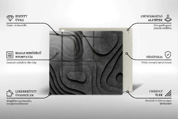 Kryt na indukčnú dosku 3D tvary kameňov