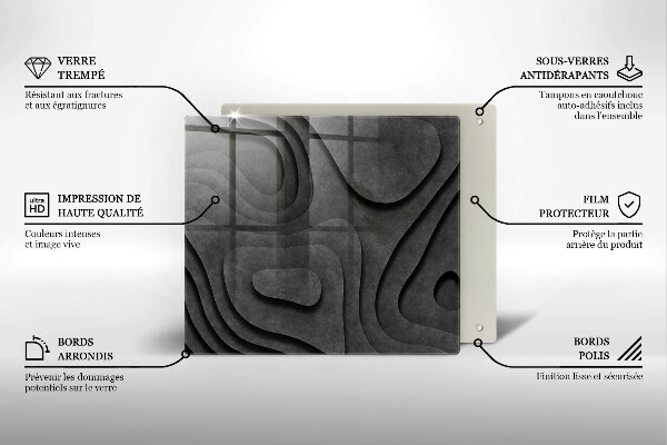 Kryt na indukčnú dosku 3D tvary kameňov