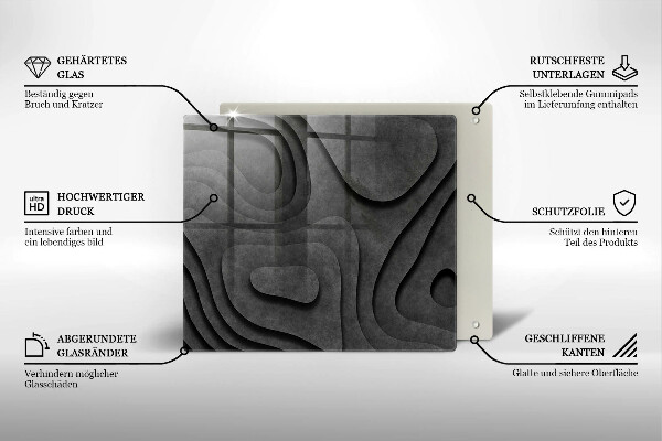 Kryt na indukčnú dosku 3D tvary kameňov
